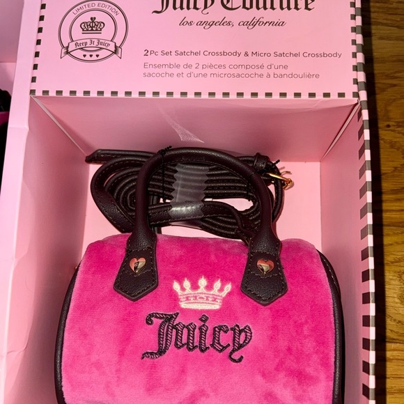 New Women Girls Juice Couture Satchel Crossbody Micro Satchel Crossbody 2pc Set​ - Picture 3 of 4